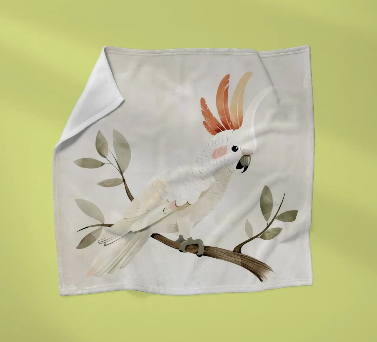 Sereno cacatua bianco su un ramo coperta in pile da DesignDoodle