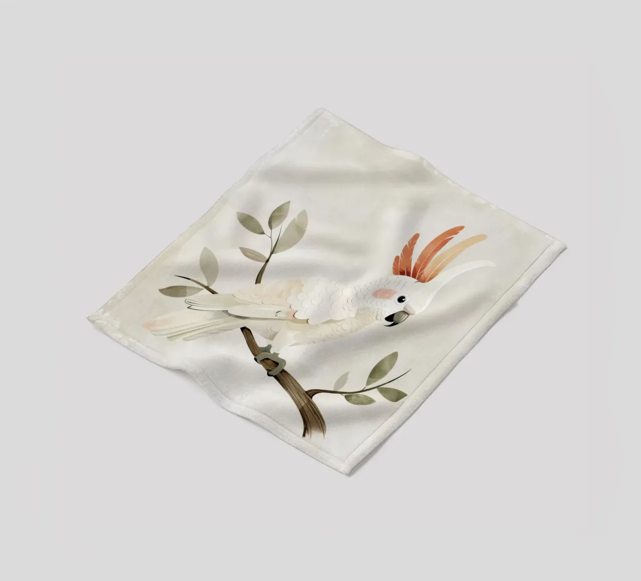 Sereno cacatua bianco su un ramo coperta in pile da DesignDoodle