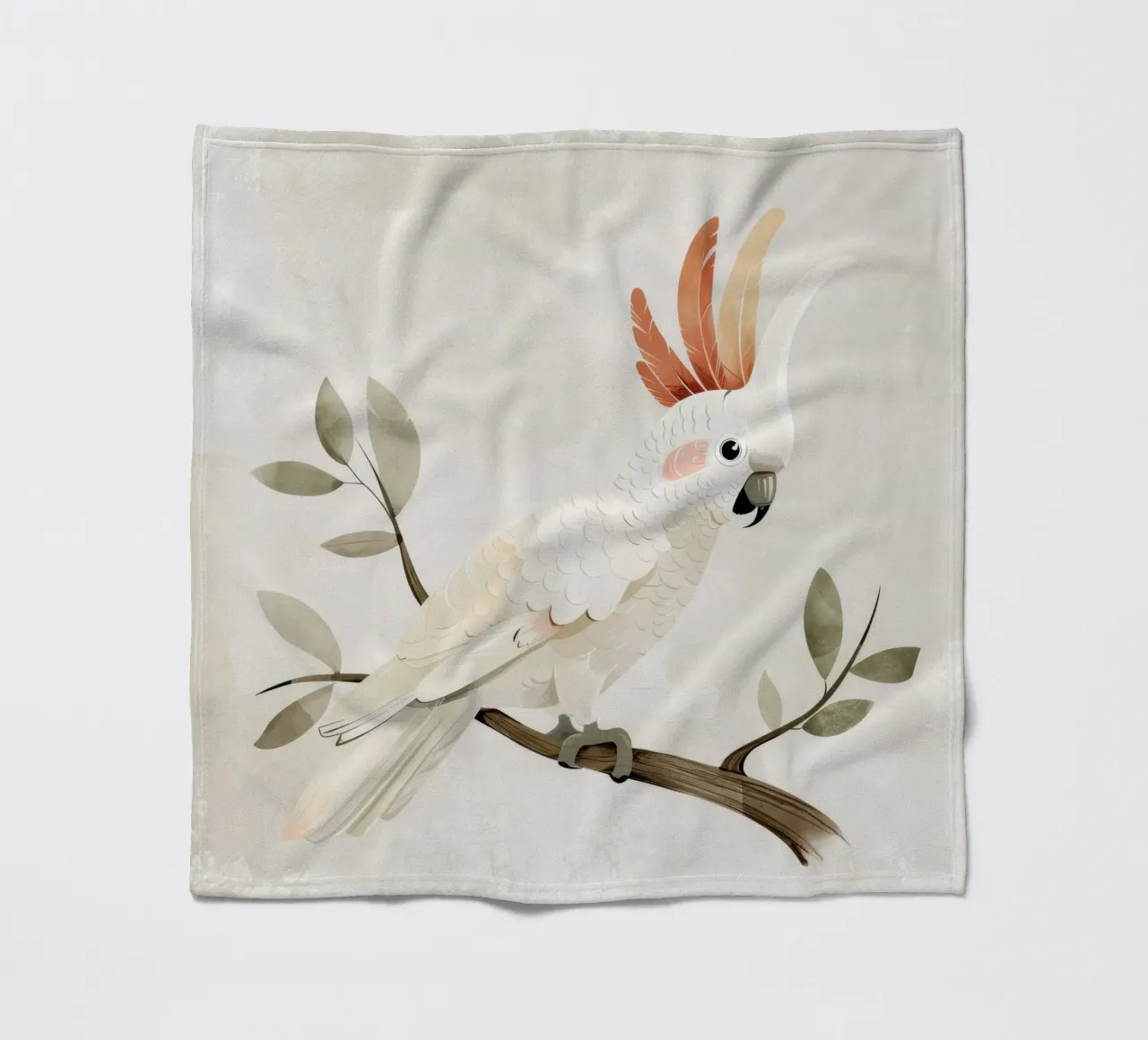 Sereno cacatua bianco su un ramo coperta in pile da DesignDoodle
