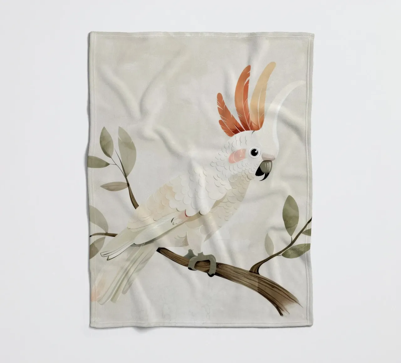 Sereno cacatua bianco su un ramo coperta in pile da DesignDoodle