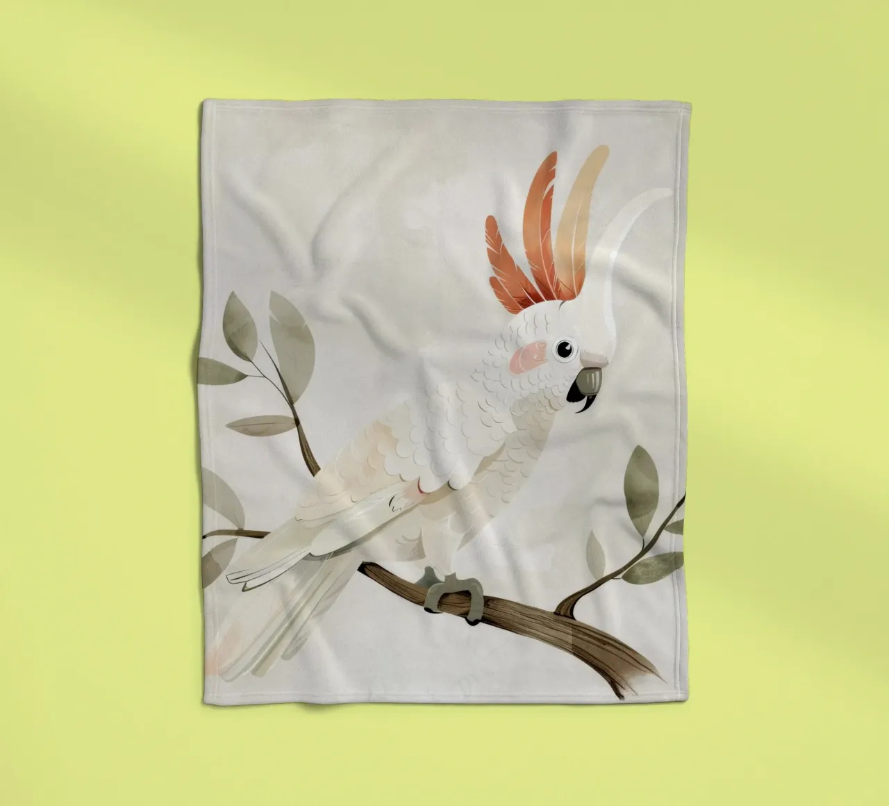 Sereno cacatua bianco su un ramo coperta in pile da DesignDoodle
