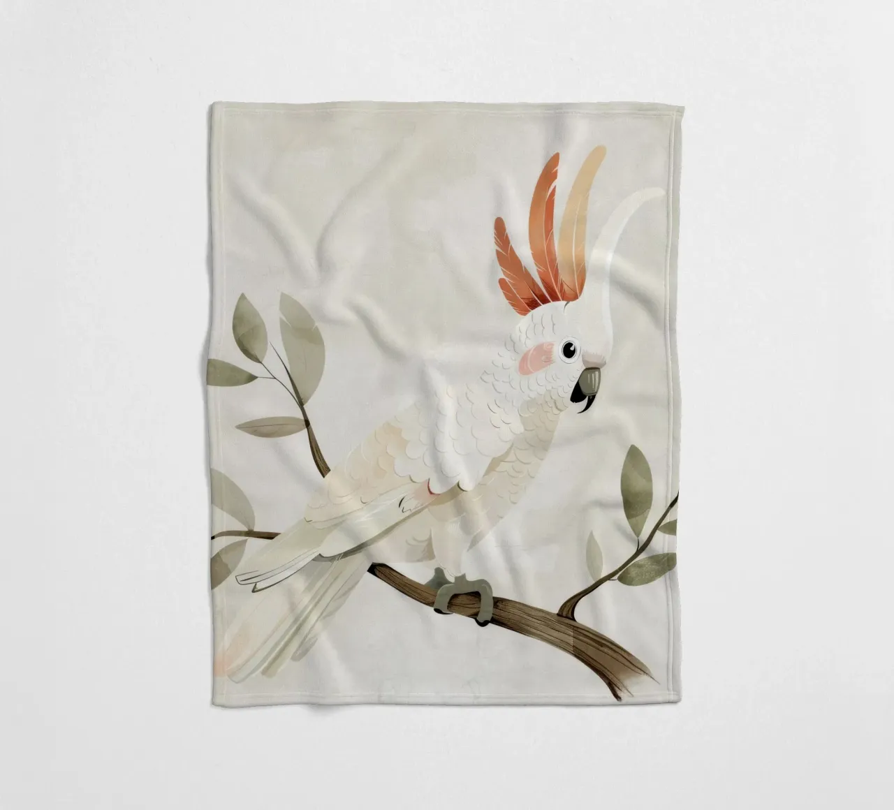 Sereno cacatua bianco su un ramo coperta in pile da DesignDoodle