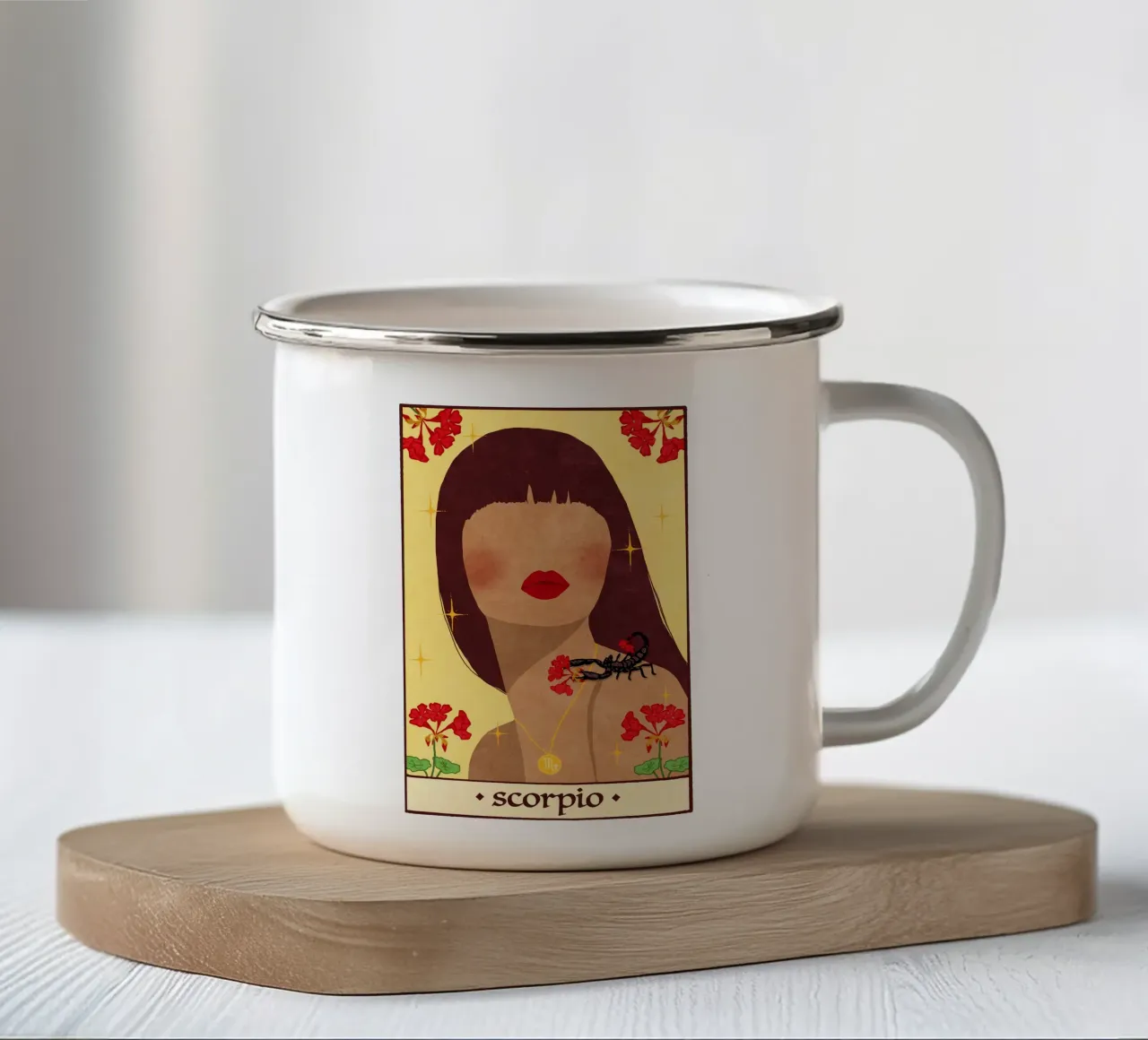 Scorpio - Zodiac Sign tazza in smalto da Illustration Raissa Oltmanns