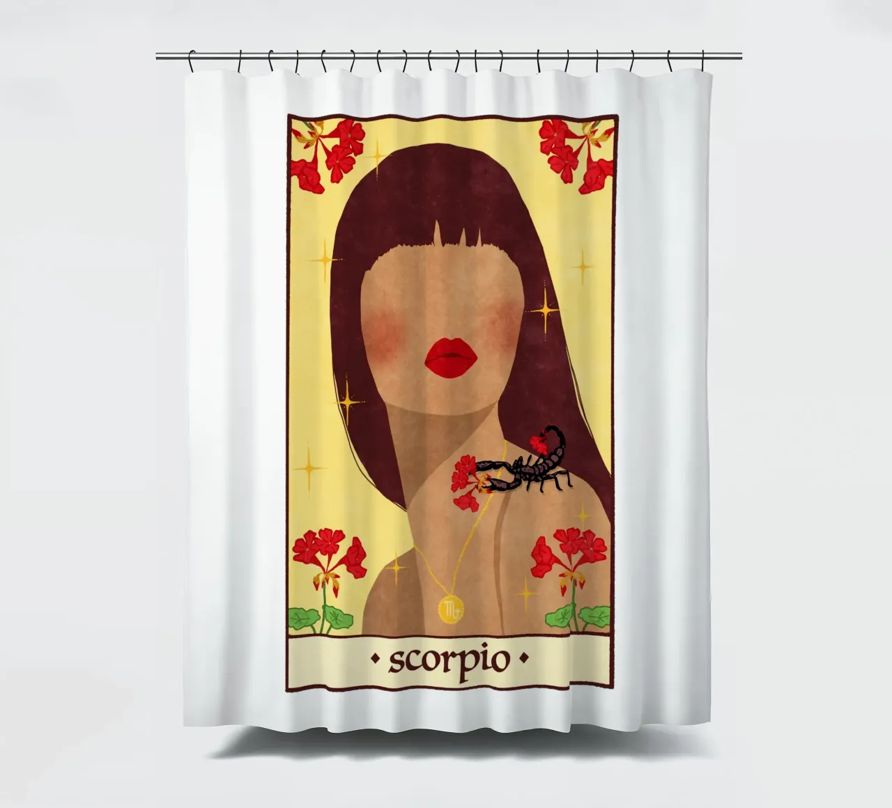 Scorpio - Zodiac Sign shower curtain by Illustration Raissa Oltmanns