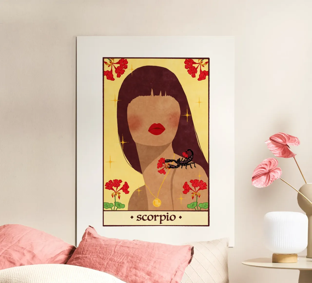 Scorpio - Zodiac Sign poster con telaio in alluminio da Illustration Raissa Oltmanns