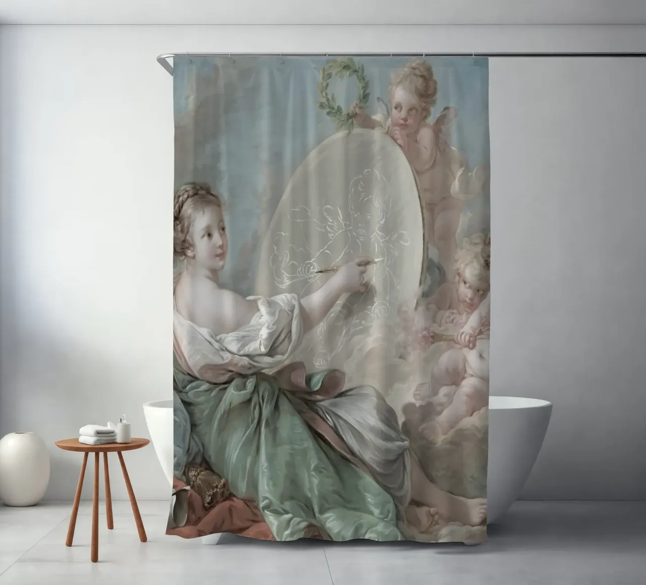 François Boucher - L'art de peindre | Anges Rococo Print rideau de douche de NorwesClub