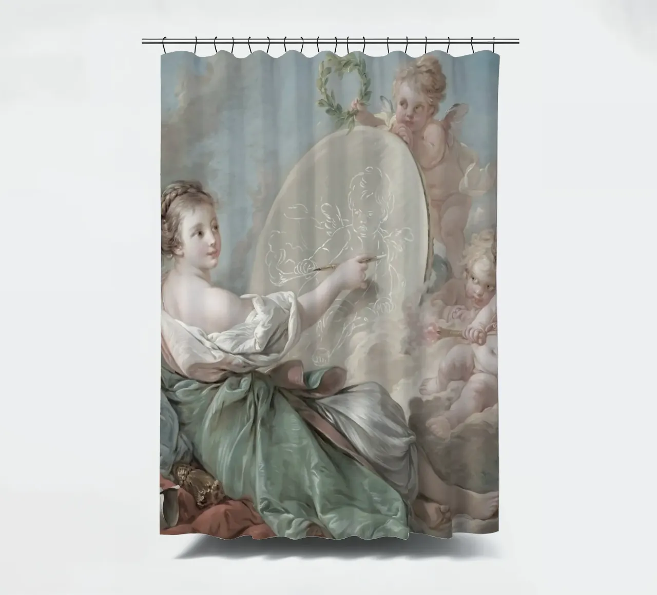 François Boucher - L'art de peindre | Anges Rococo Print rideau de douche de NorwesClub