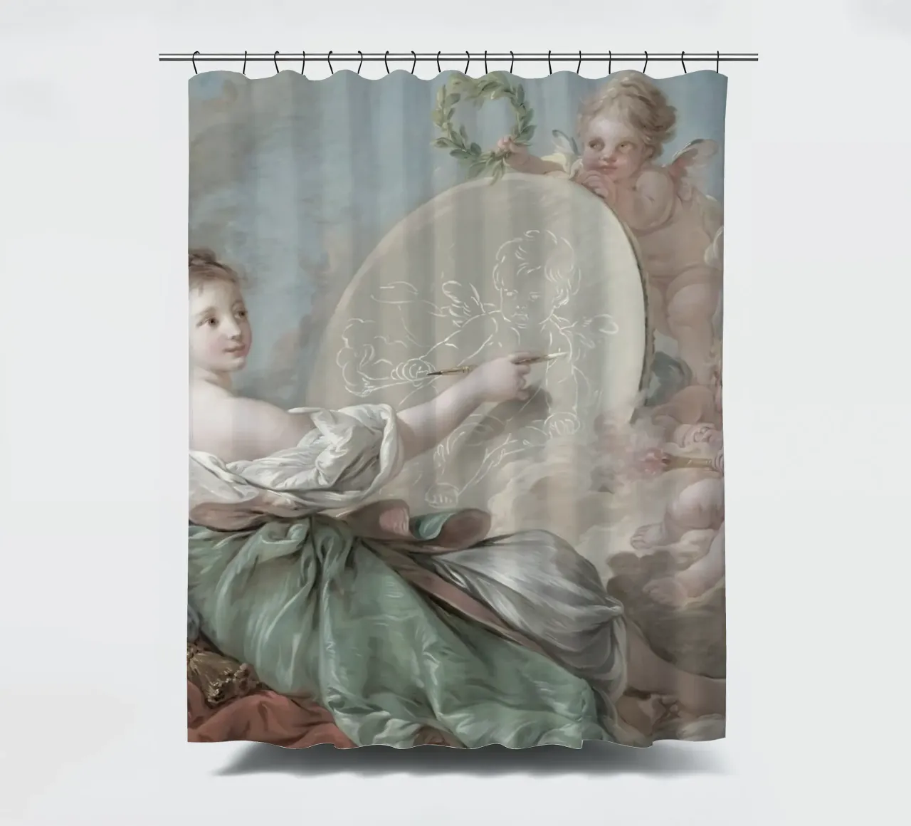François Boucher - L'art de peindre | Anges Rococo Print rideau de douche de NorwesClub