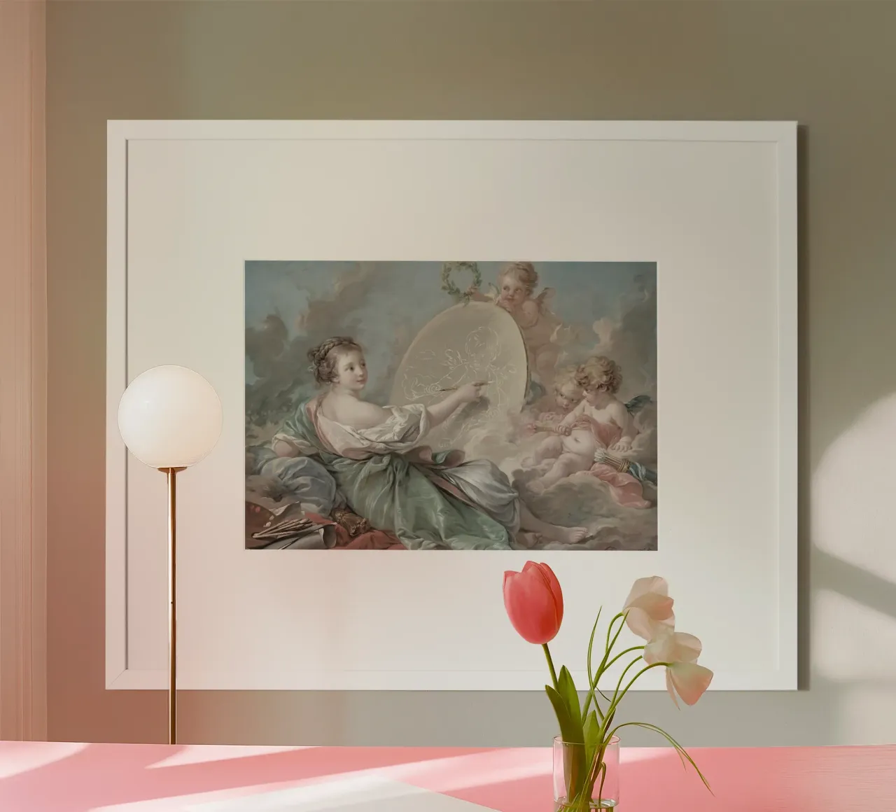 François Boucher - L'art de peindre | Anges Rococo Print hahnemühle de NorwesClub