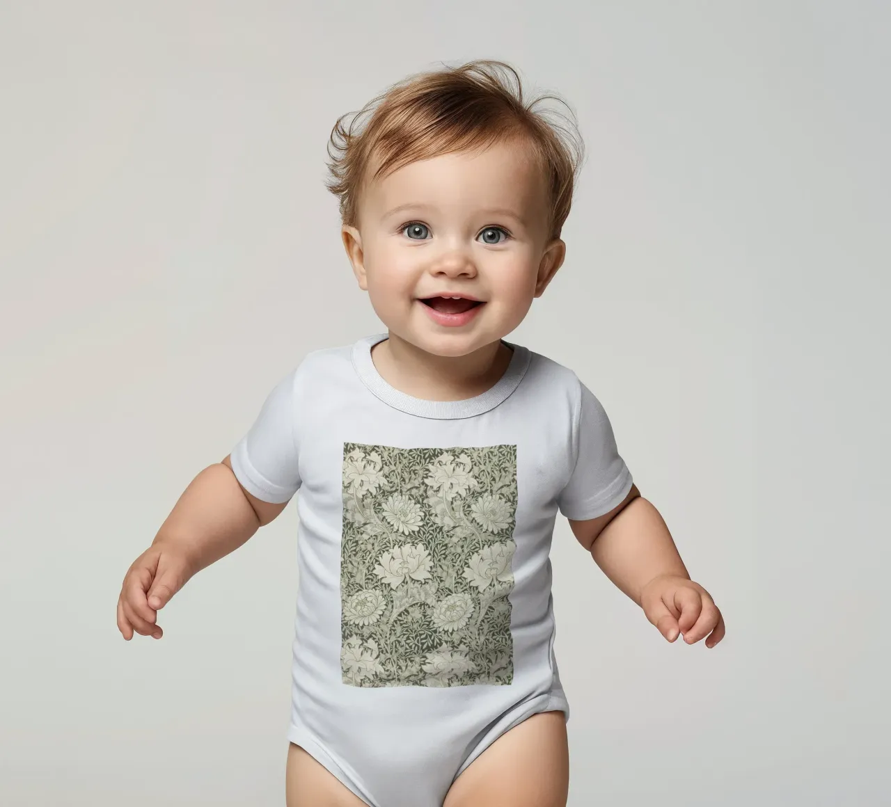 William Morris - Crisantemo floreale | Patter arti e mestieri body neonato maniche corte da NorwesClub