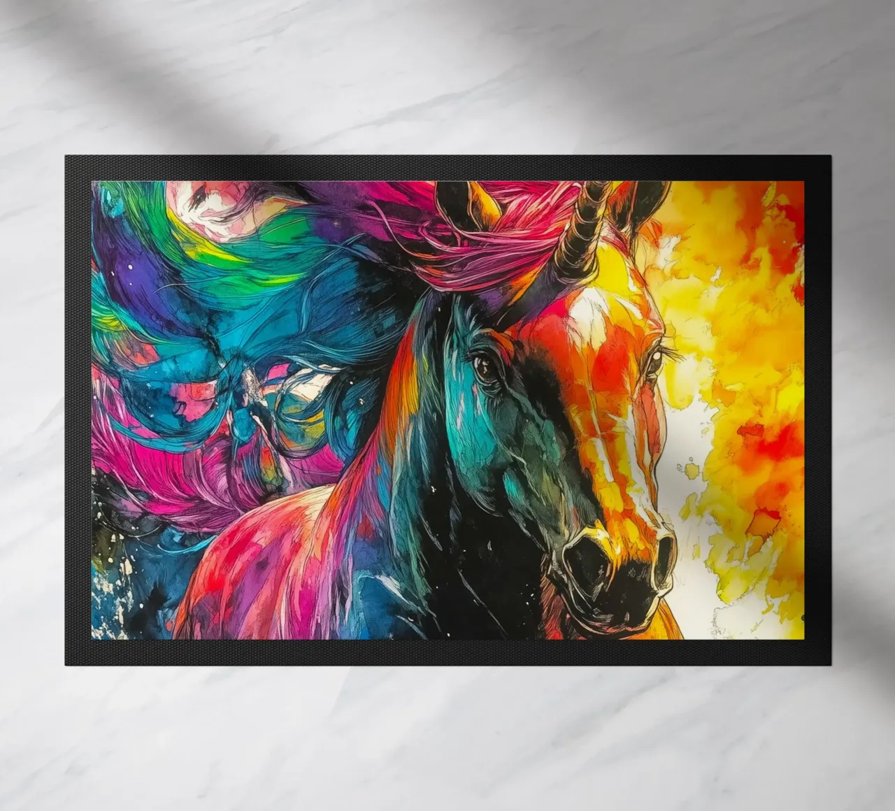 Magical unicorn doormat by Justyna Jaszke JBJart