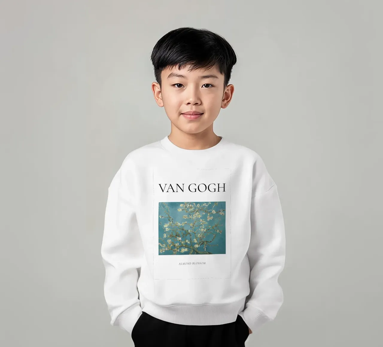 Van Gogh - Mandorlo in fiore | Stampa albero post-impressionista felpa bambino da NorwesClub