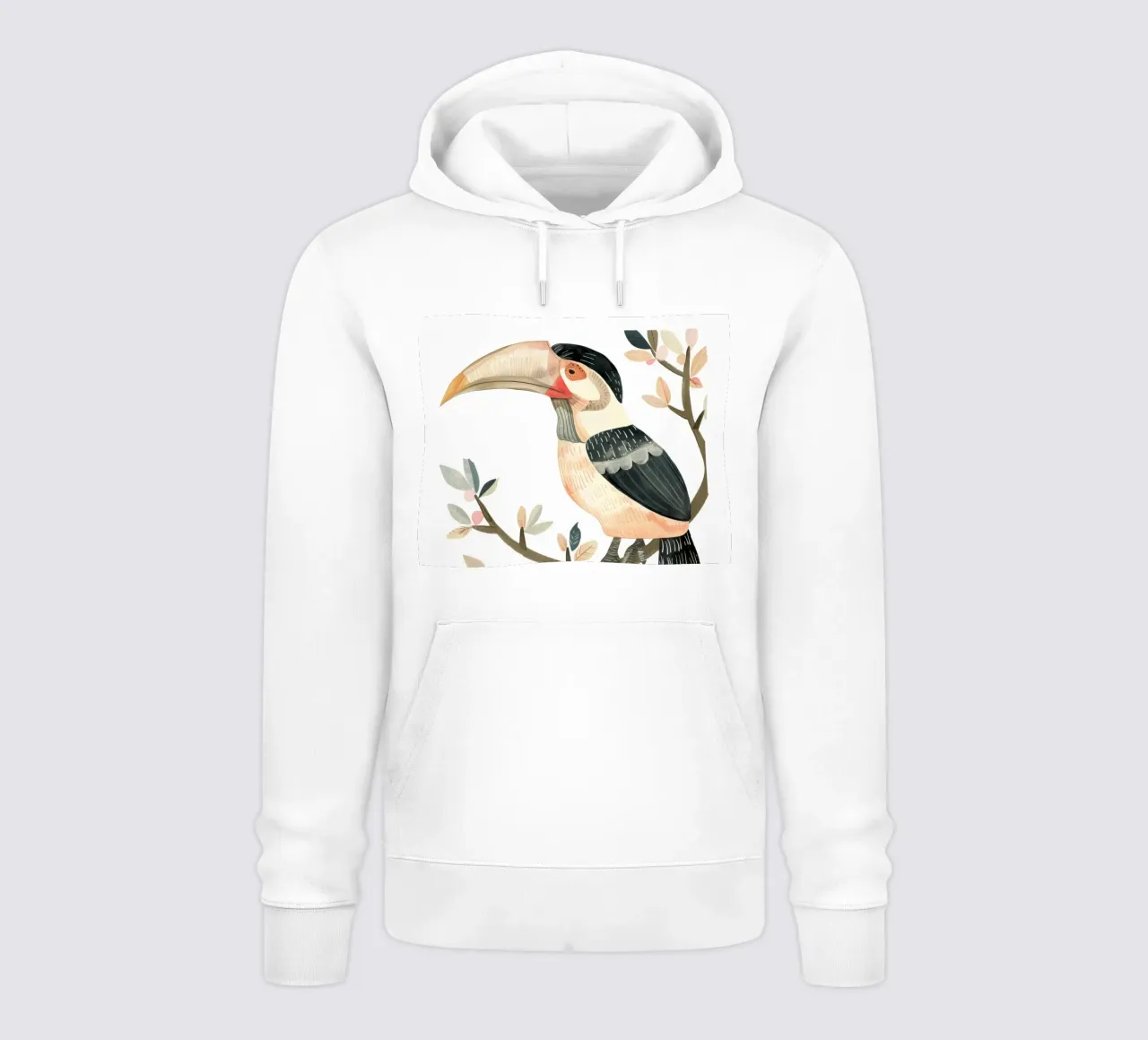 Tucano tropicale appollaiato con foglie vibranti felpa con cappuccio da DesignDoodle