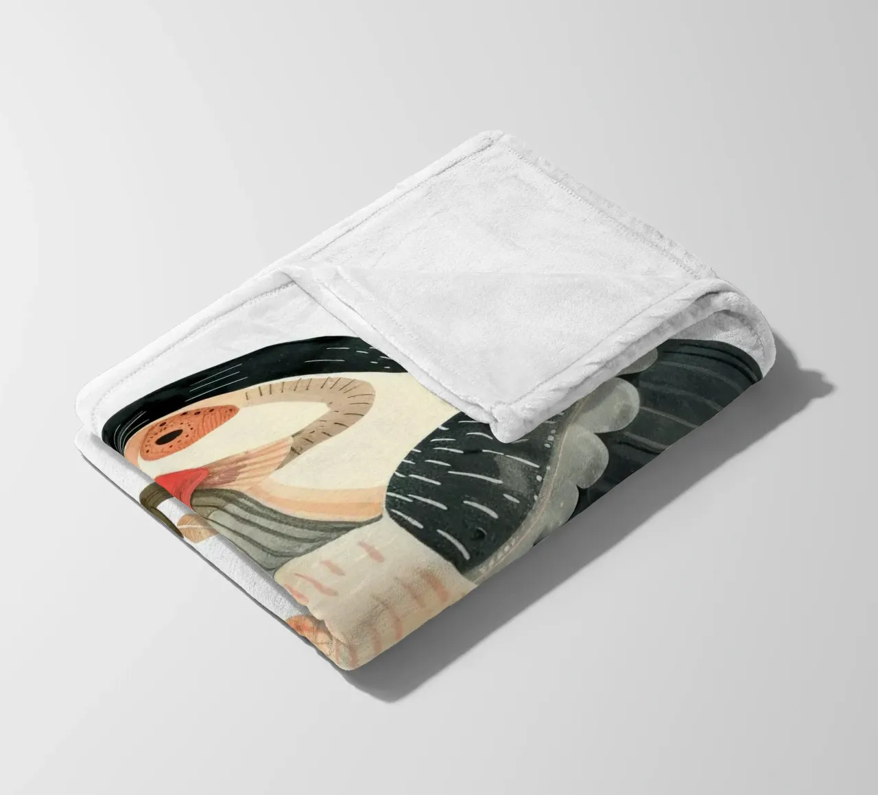 Tucano tropicale appollaiato con foglie vibranti coperta in pile da DesignDoodle