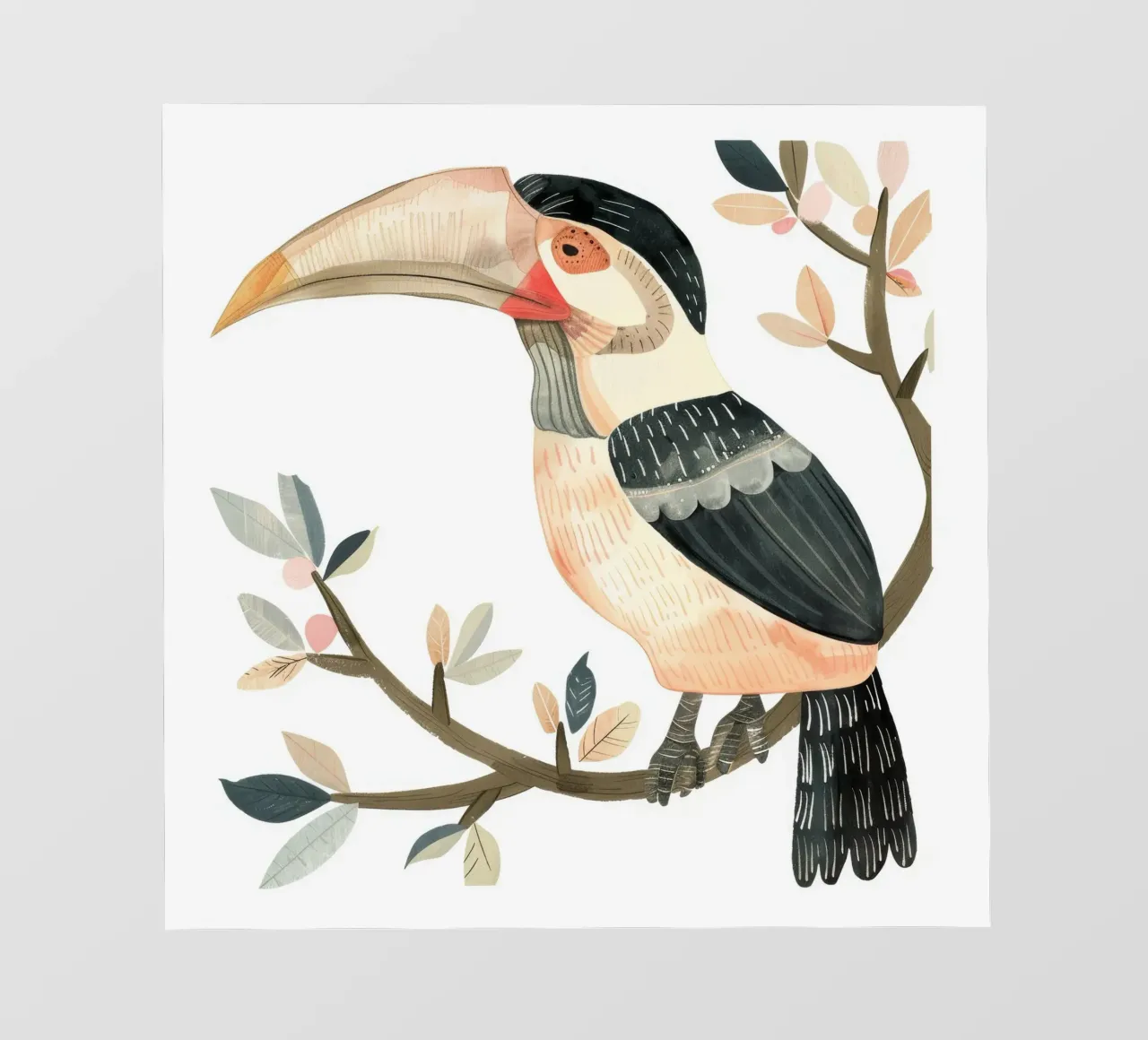 Tucano tropicale appollaiato con foglie vibranti telo in pvc da DesignDoodle