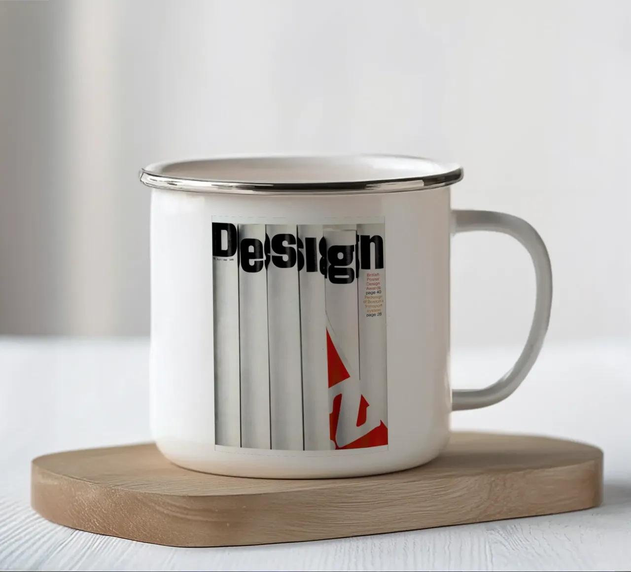 1968 April Design Magazine tazza in smalto da Hemingway Design
