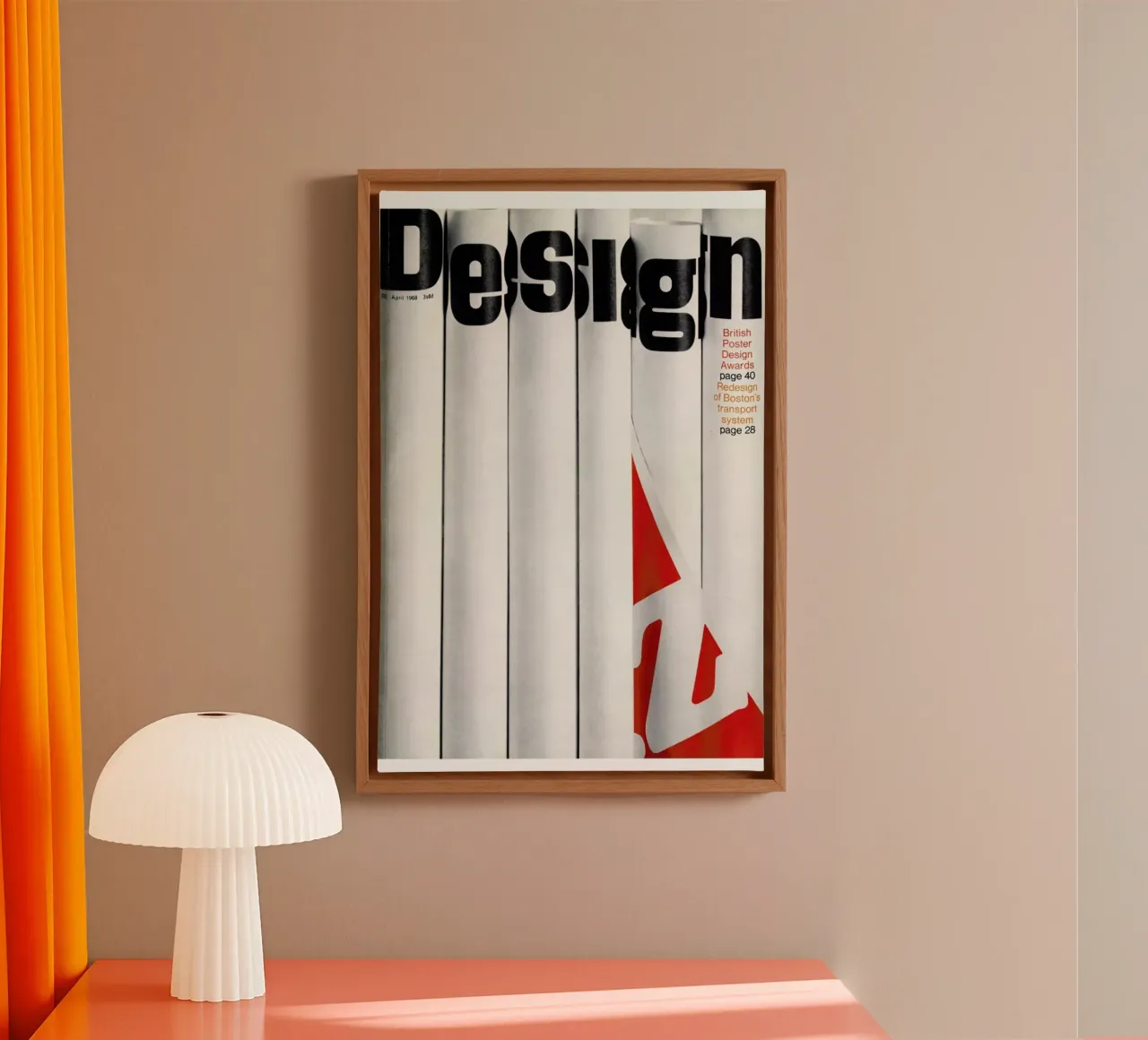 1968 April Design Magazine tela con Cornice a cassetta da Hemingway Design