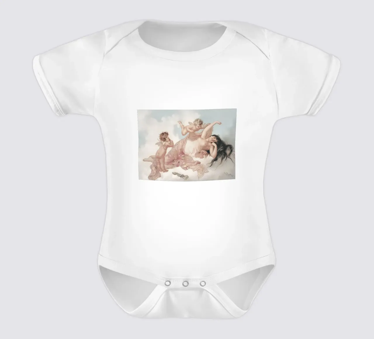 Tijssen - Bellezza rococò e cherubini | Sogno mitologico stampato body neonato maniche corte da NorwesClub