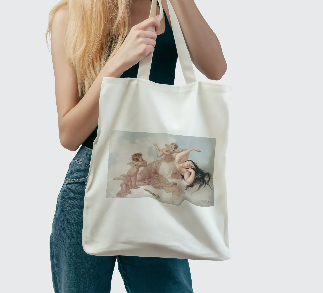 Tijssen - Bellezza rococò e cherubini | Sogno mitologico stampato borsa in juta da NorwesClub