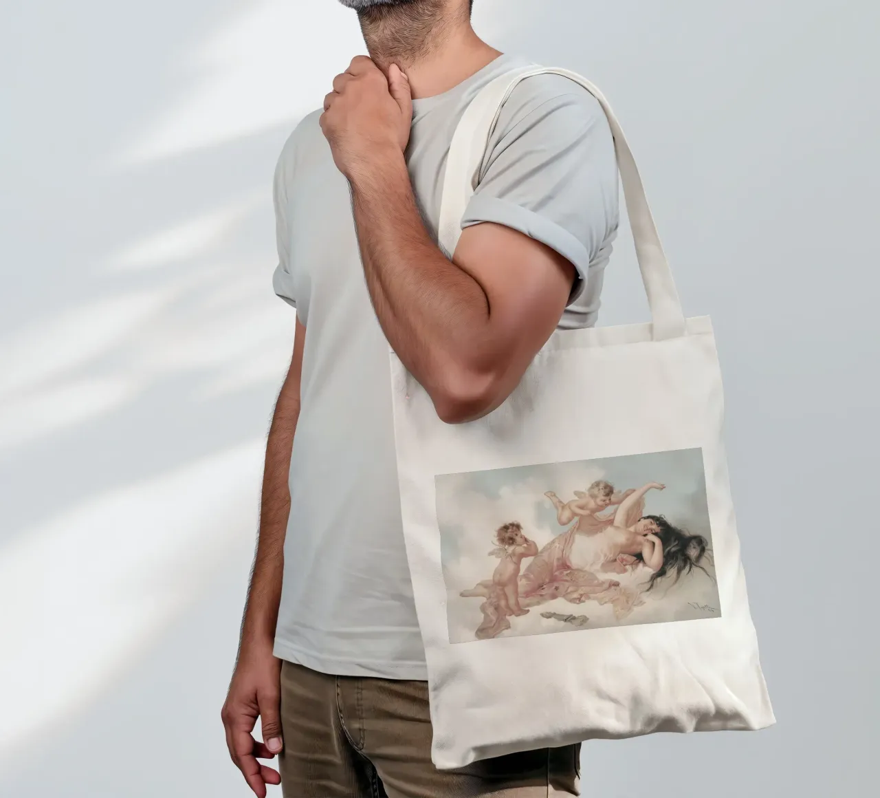 Tijssen - Bellezza rococò e cherubini | Sogno mitologico stampato borsa in juta da NorwesClub
