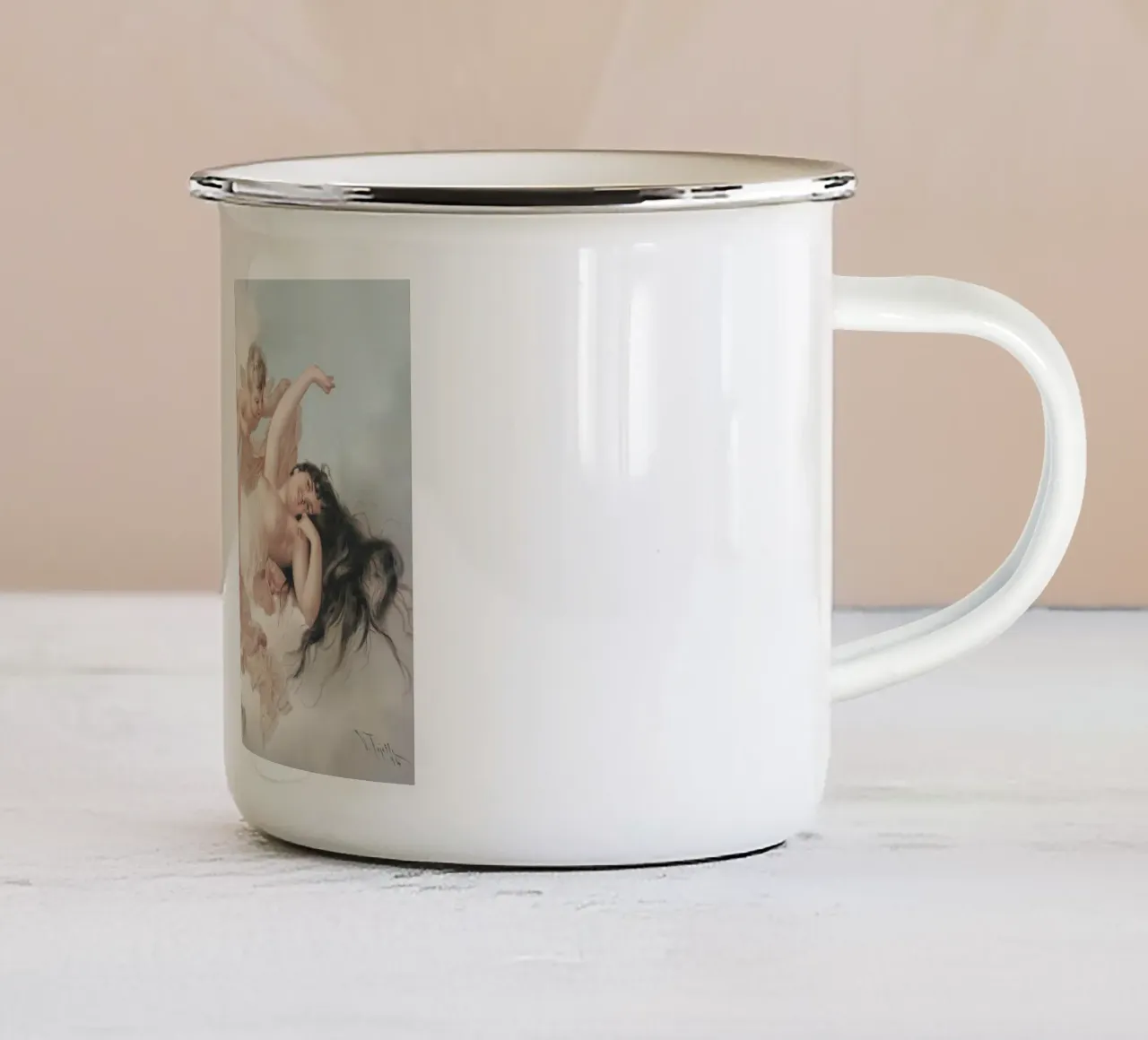 Tijssen - Bellezza rococò e cherubini | Sogno mitologico stampato tazza in smalto da NorwesClub