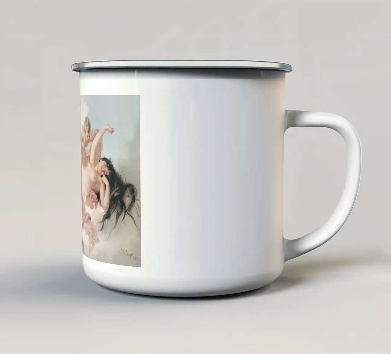 Tijssen - Bellezza rococò e cherubini | Sogno mitologico stampato tazza in smalto da NorwesClub