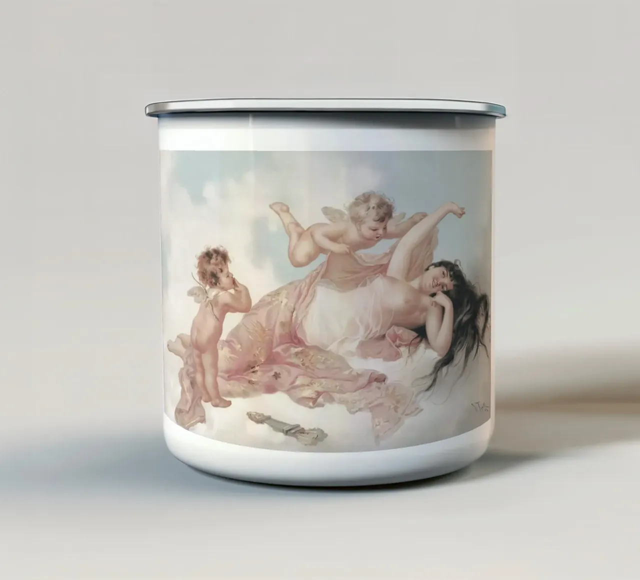 Tijssen - Bellezza rococò e cherubini | Sogno mitologico stampato tazza in smalto da NorwesClub