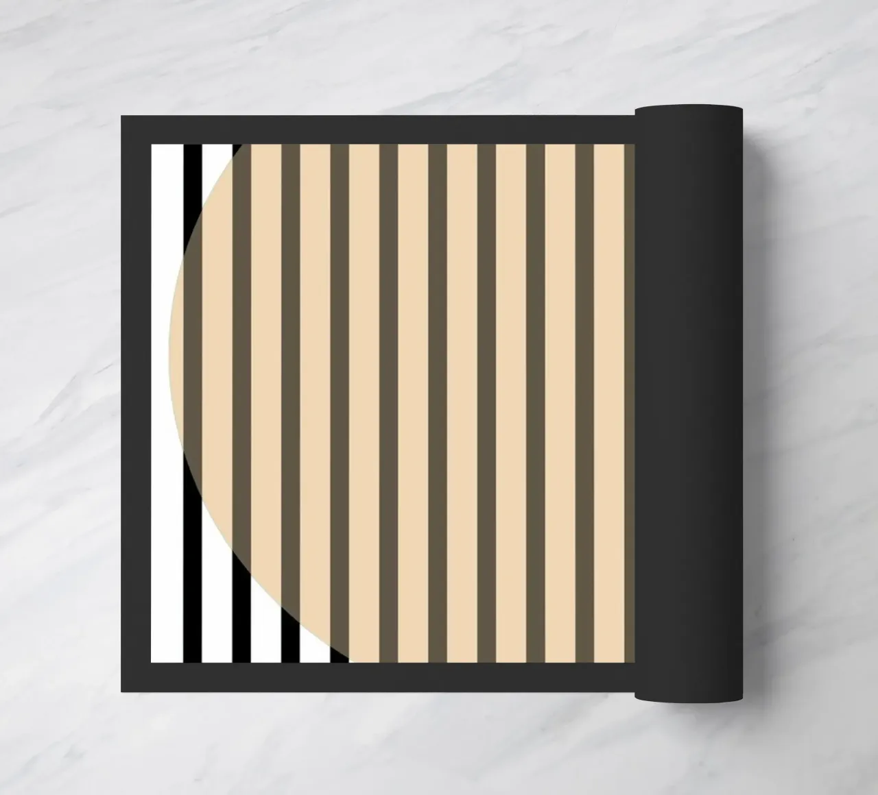 Illusione geometrica in stile Bauhaus - cerchio e linee zerbino da Casa Calm
