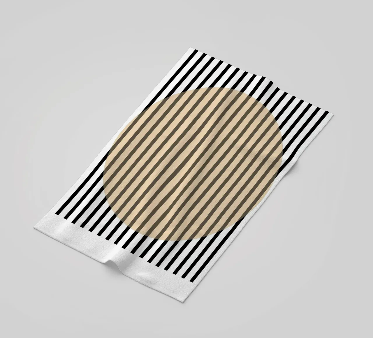 Illusione geometrica in stile Bauhaus - cerchio e linee telo mare da Casa Calm