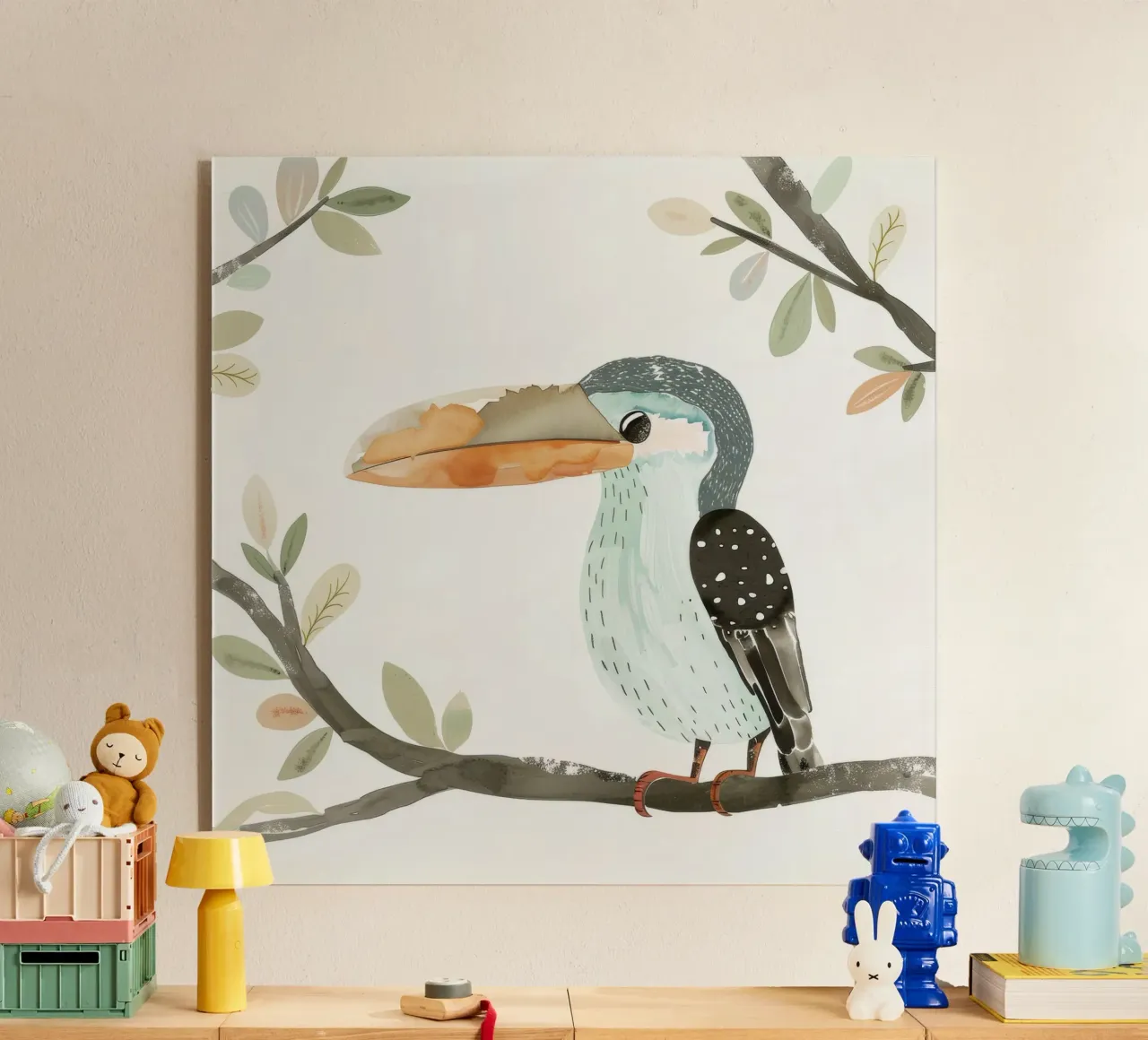 Tropische toekan tussen takken en bessen acryl van DesignDoodle