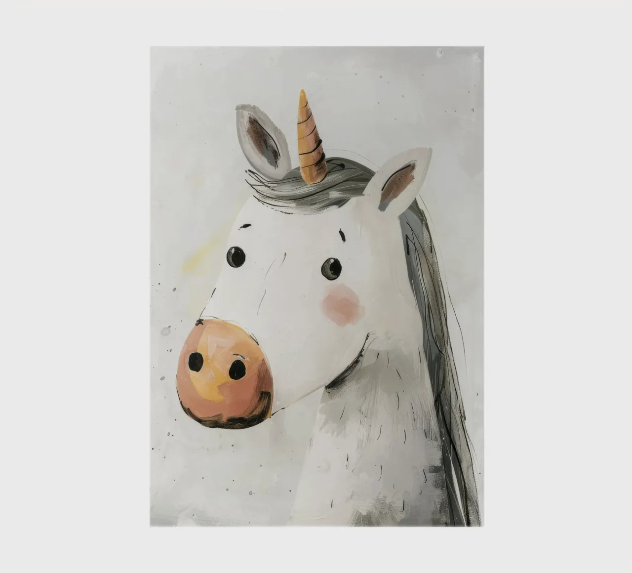 Portrait de licorne fantaisiste dans des tons doux carnet de notes de DesignDoodle