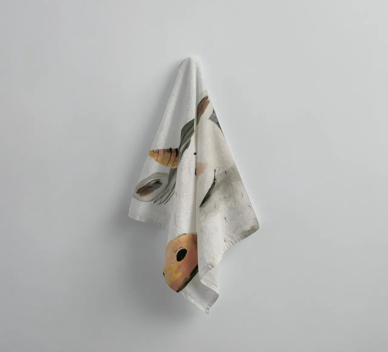Whimsical Unicorn Portrait in Soft Hues towel by DesignDoodle