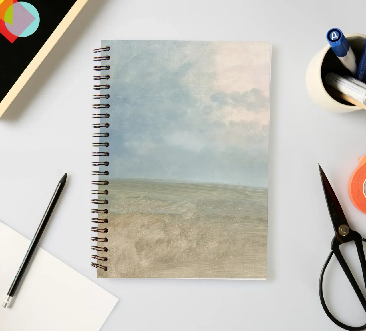 Minimalist Horizon Sky & Field | Serene Abstract Landscape P spiral notebook by NorwesClub