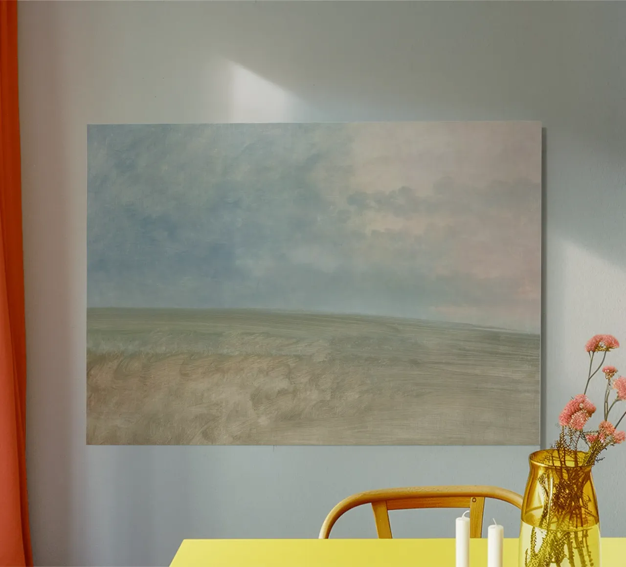 Minimalist Horizon Sky & Field | Serene Abstract Landscape P Alu-Dibond von NorwesClub