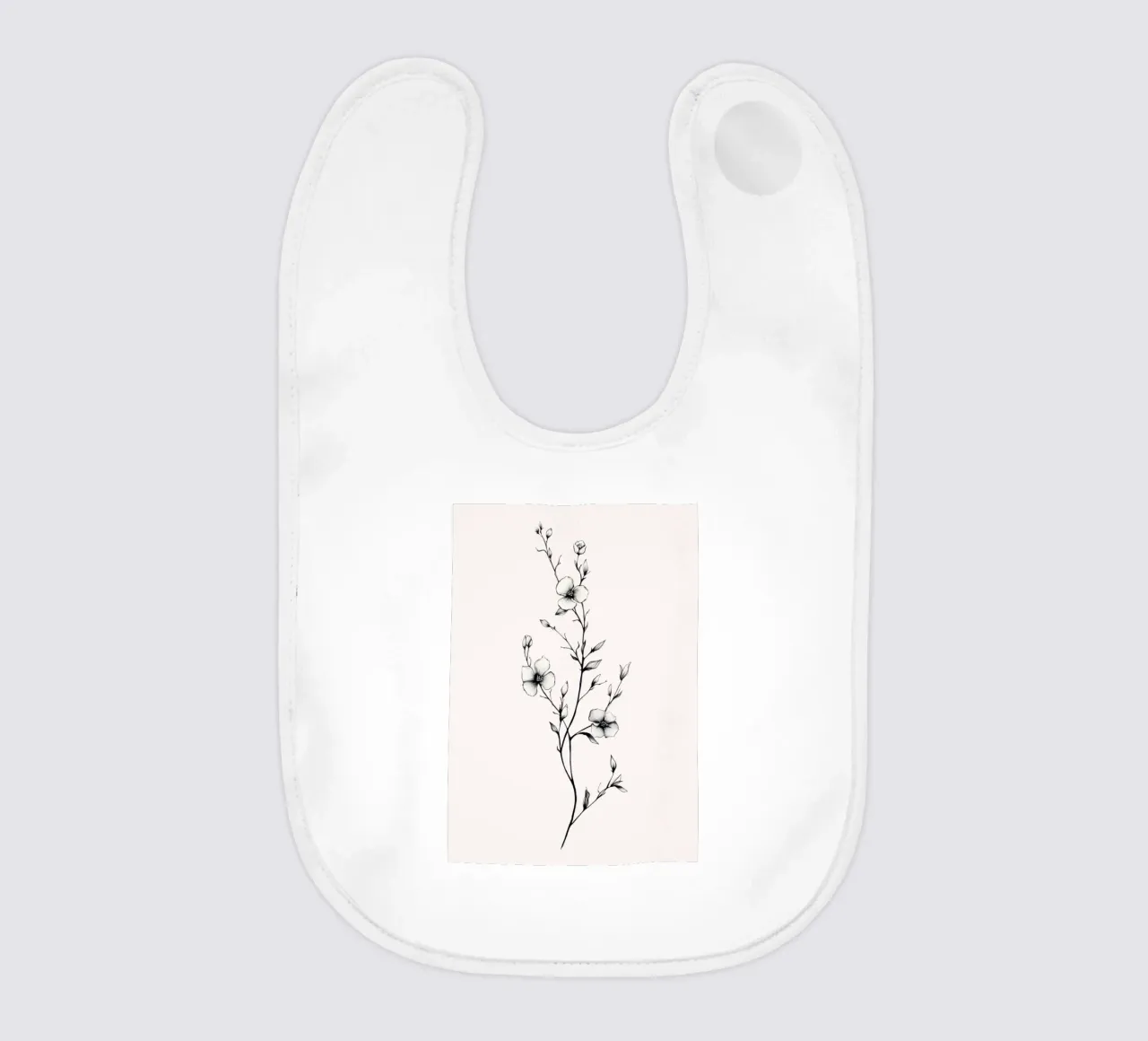 Delicate Floral Line Art | Minimalist Botanical Sketch Print babero de NorwesClub