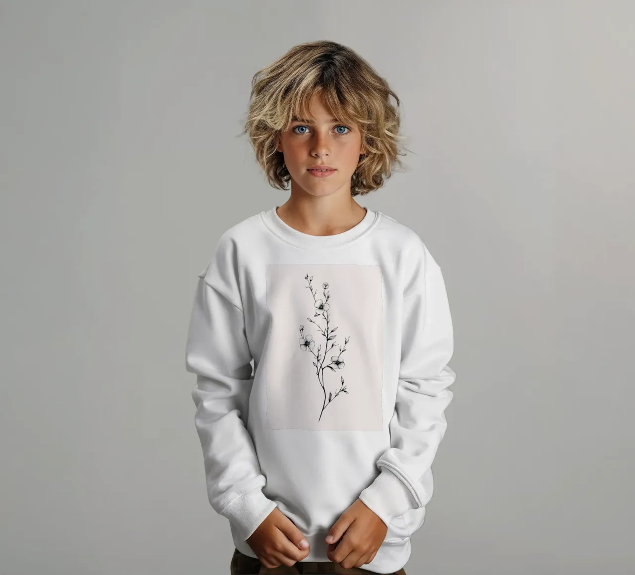 Delicate Floral Line Art | Minimalist Botanical Sketch Print sudadera para niño de NorwesClub