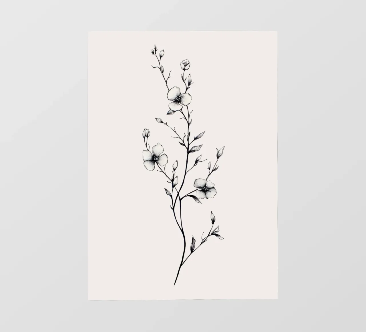 Delicate Floral Line Art | Minimalist Botanical Sketch Print lámina retroiluminada de NorwesClub