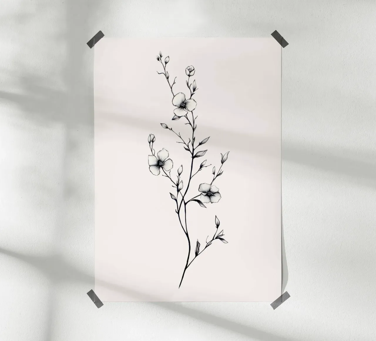 Delicate Floral Line Art | Minimalist Botanical Sketch Print hahnemühle de NorwesClub