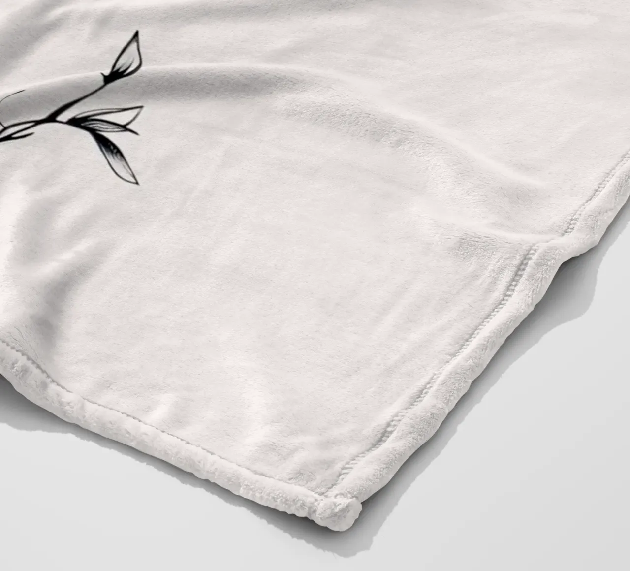 Delicate Floral Line Art | Minimalist Botanical Sketch Print fleece blanket by NorwesClub