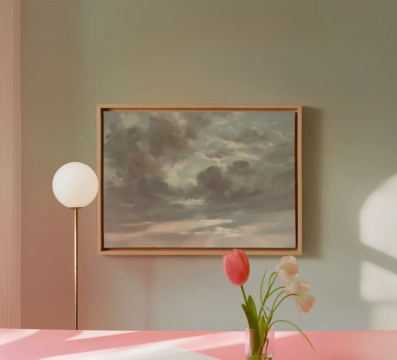 John Constable - Wolken Studie | Romantiek Lucht Kunstdruk canvas met Baklijst van NorwesClub