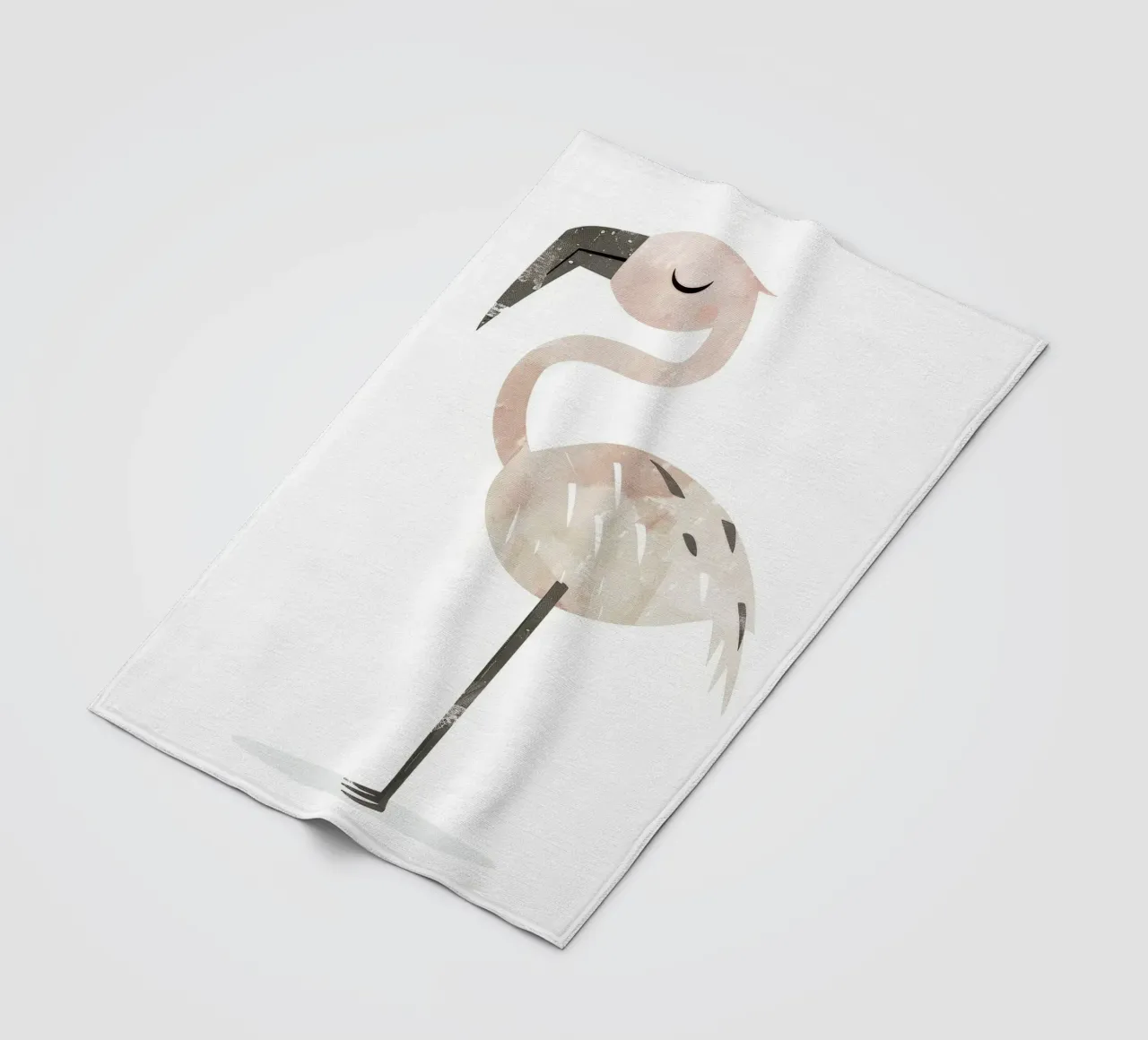Graceful Flamingo in Watercolor Dream fleece blanket by DesignDoodle