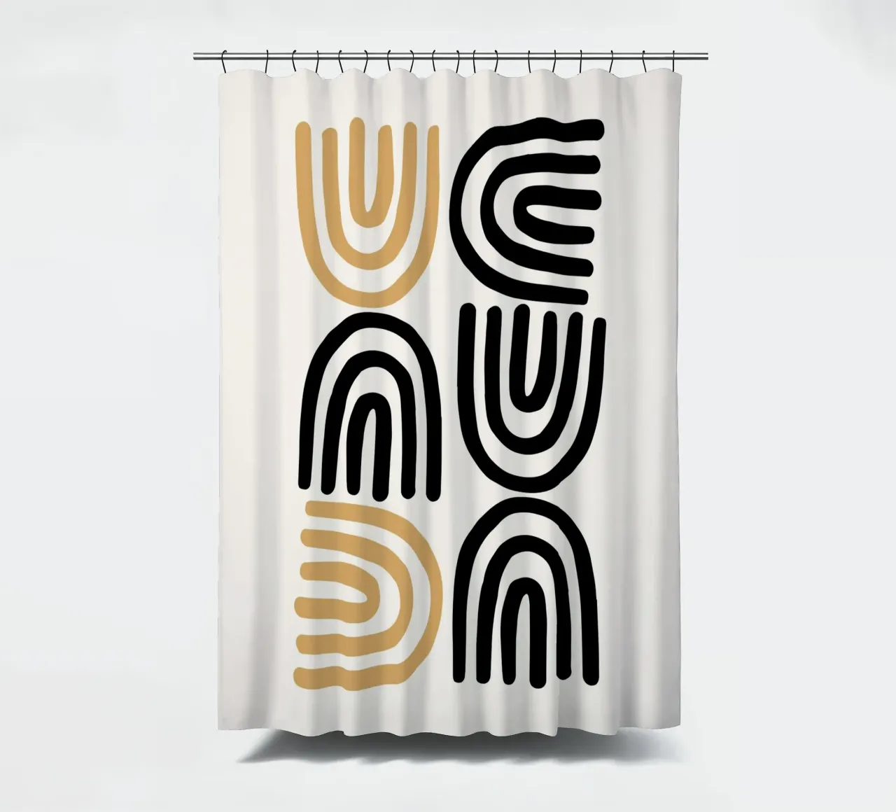 Abstract Geometric Minimal shower curtain by Casa Calm