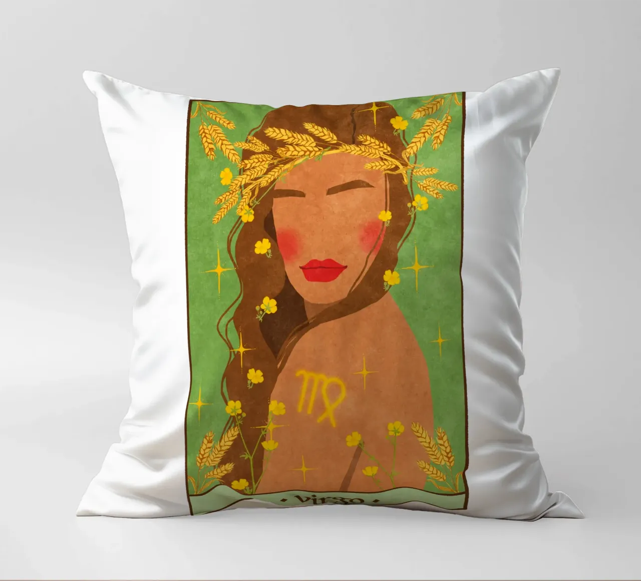Virgo - Zodiac Sign decorative cushion by Illustration Raissa Oltmanns