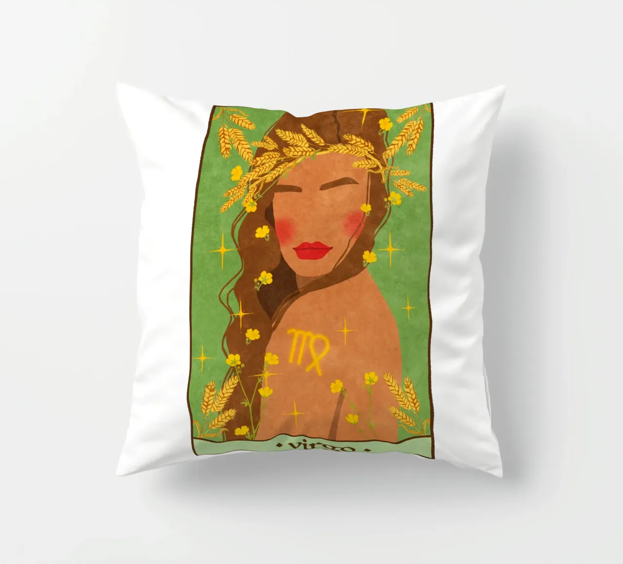 Virgo - Zodiac Sign decorative cushion by Illustration Raissa Oltmanns