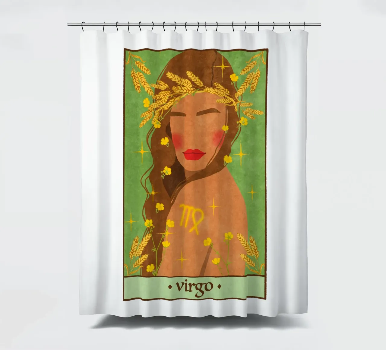 Virgo - Zodiac Sign shower curtain by Illustration Raissa Oltmanns