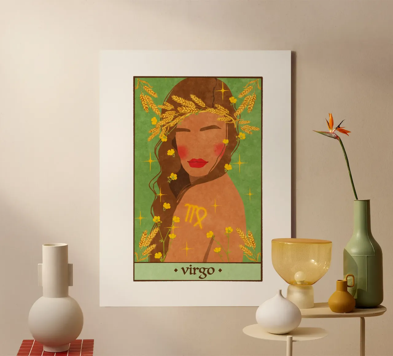 Maagd - Dierenriemteken canvas van Illustration Raissa Oltmanns