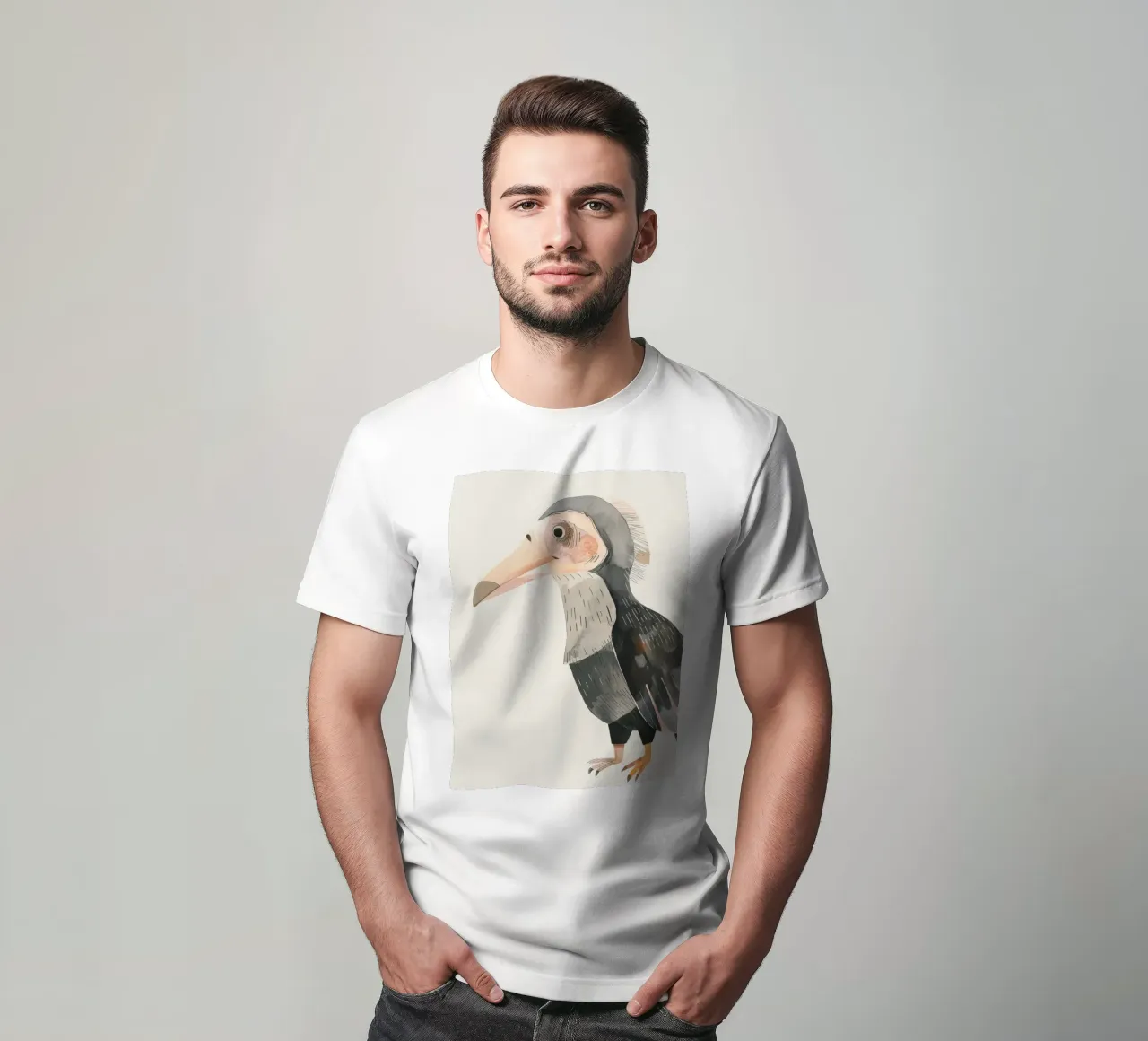 Charming Bird Perched on Branch t-shirt by DesignDoodle