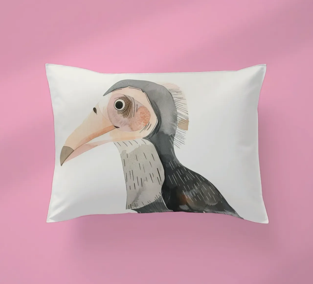 Charming Bird Perched on Branch decorative cushion by DesignDoodle