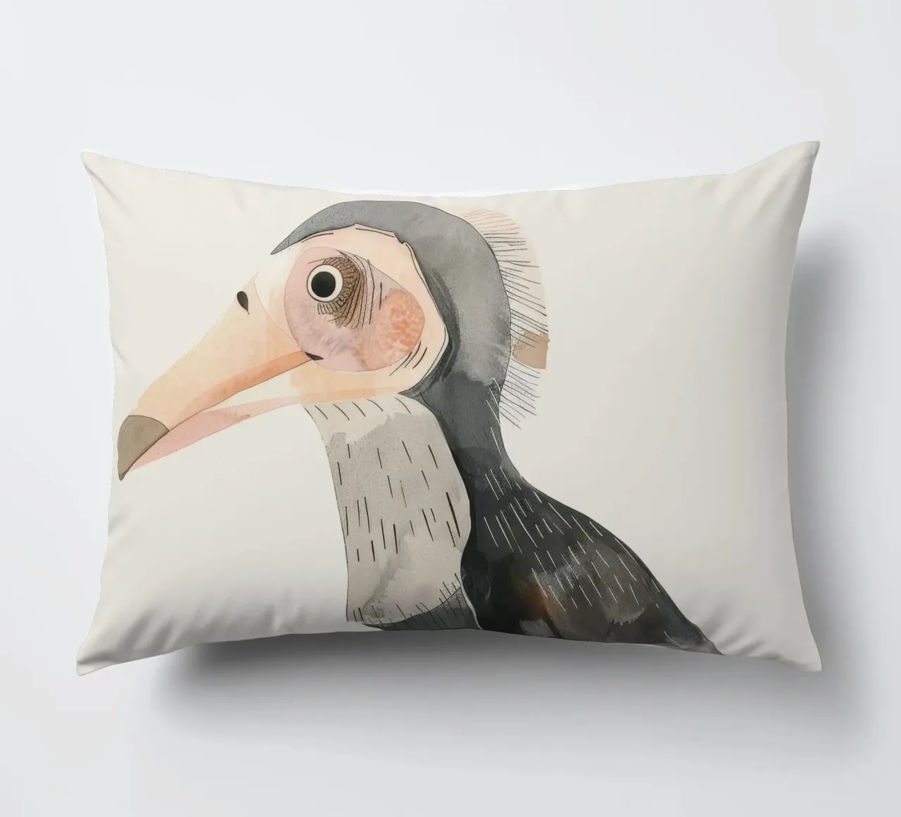 Charming Bird Perched on Branch decorative cushion by DesignDoodle
