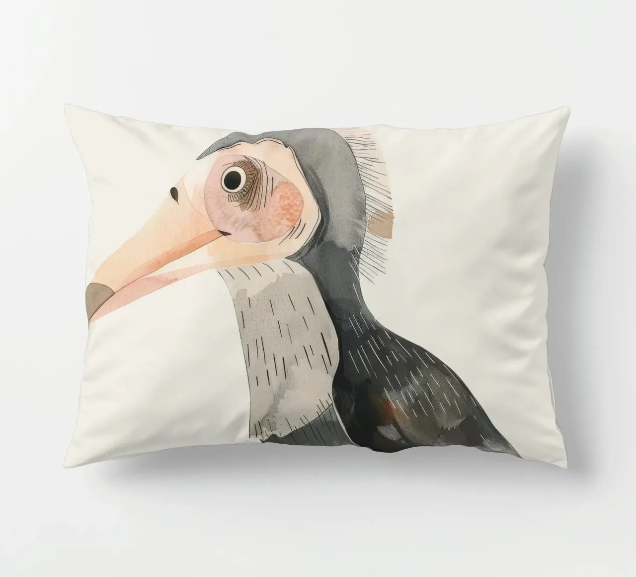 Charming Bird Perched on Branch decorative cushion by DesignDoodle